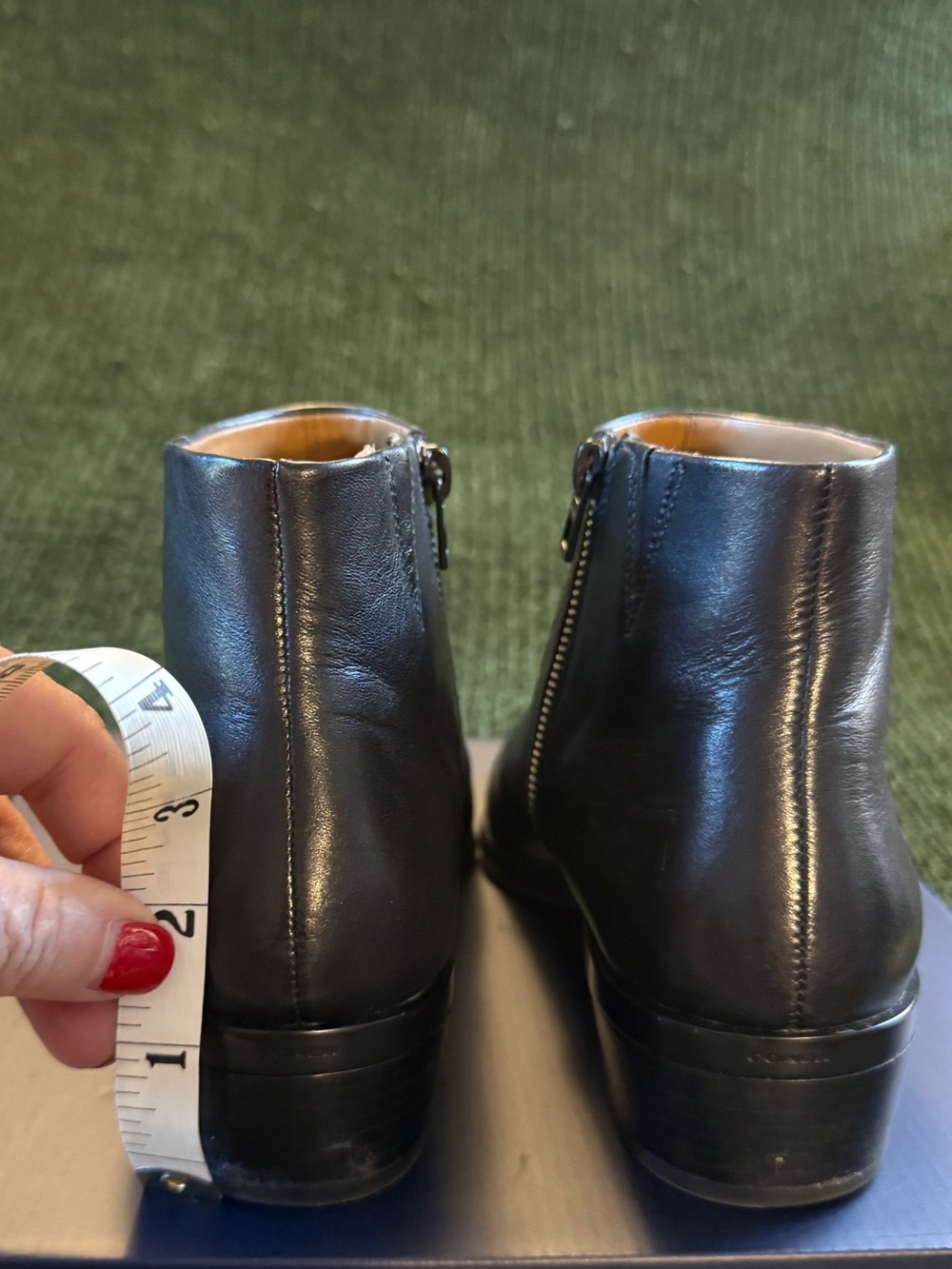 Coach Black Leather Women's Pointed Toe Ankle Boots - Picture 2 of 5